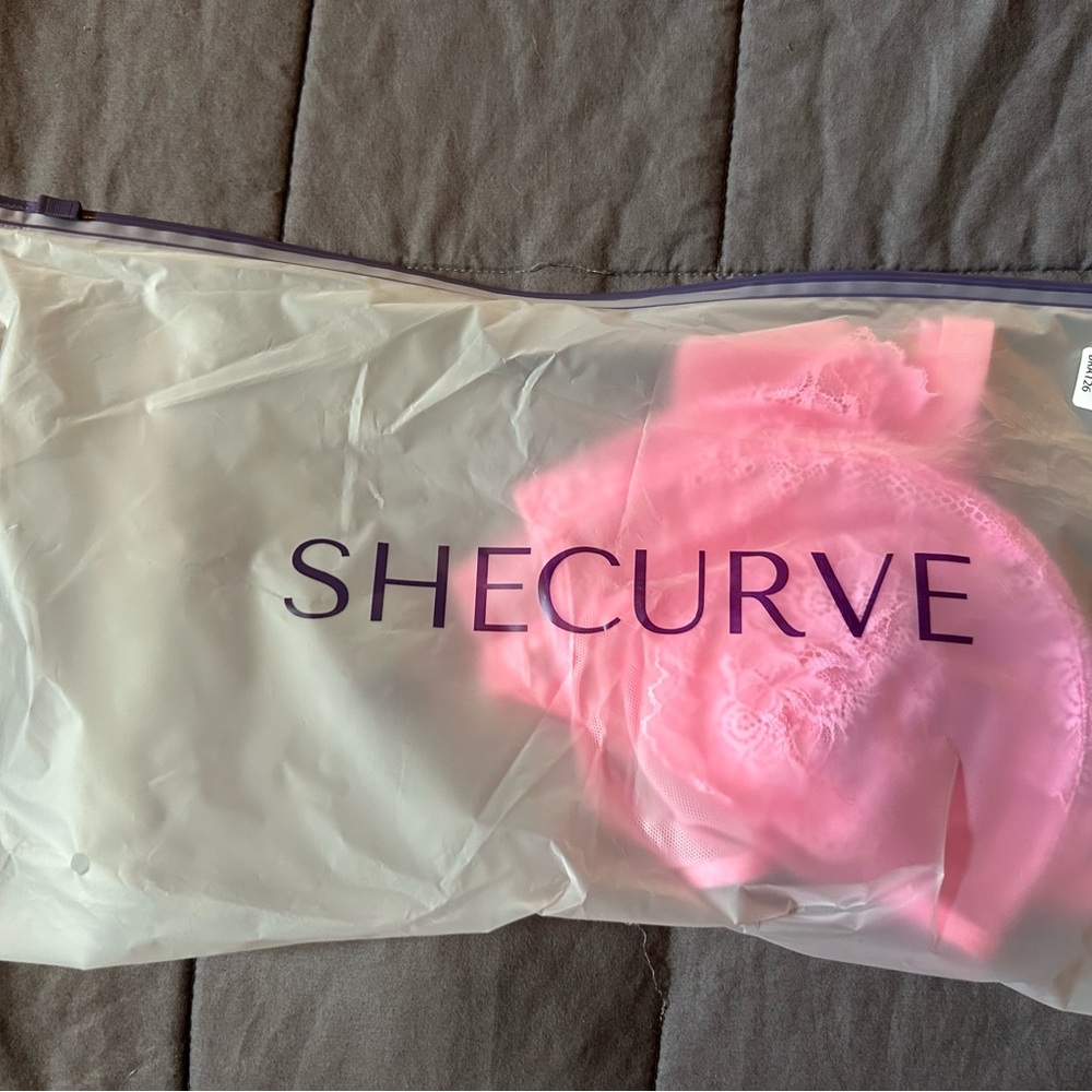Shecurve Pink Lace Minimizer Bra